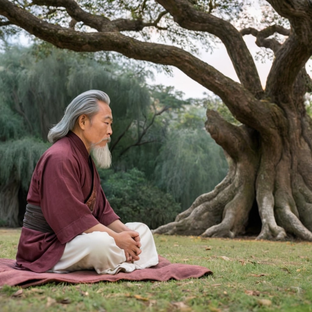 Laozi meditating
